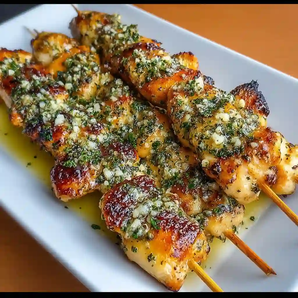 Ranch Garlic Parmesan Chicken Skewers