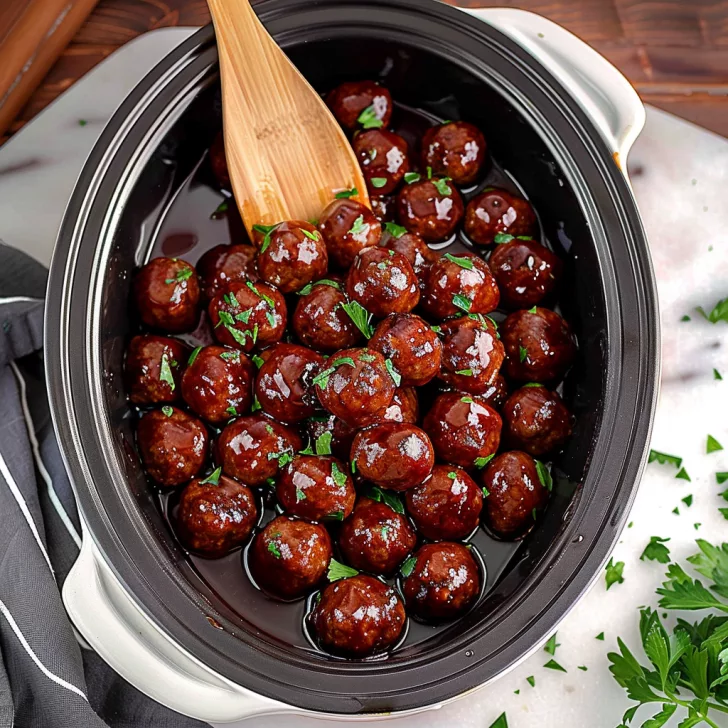 These Slow Cooker Bourbon Meatballs will be the hit of your next gathering. This recipe is basically effortless an… | Recipes, Superbowl party food, Bowl party food